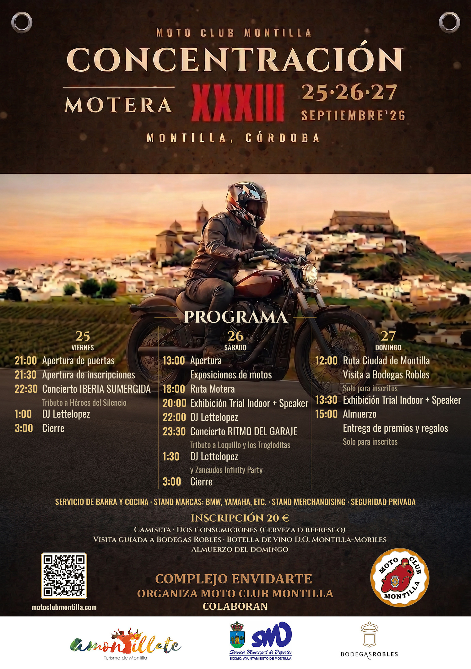Cartel oficial XXXIII Concentración Motera Montilla 2026